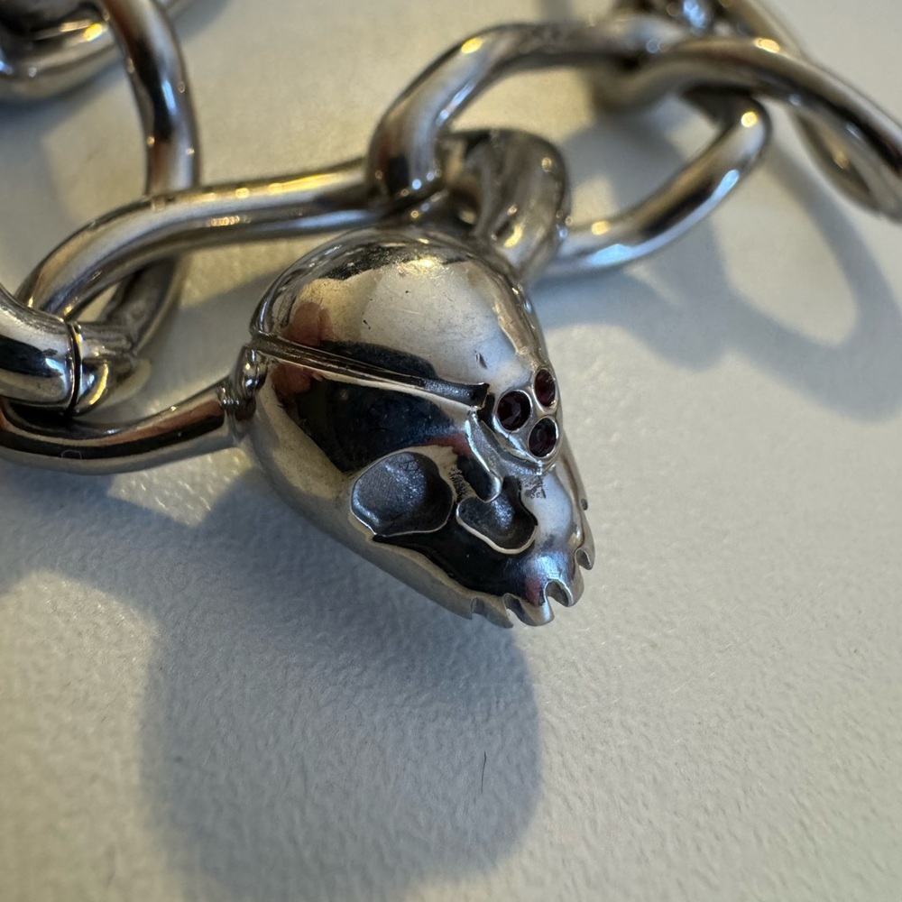 Miss Sixty Silver dark red crystals Skull Bracelet - Picture 3 of 8